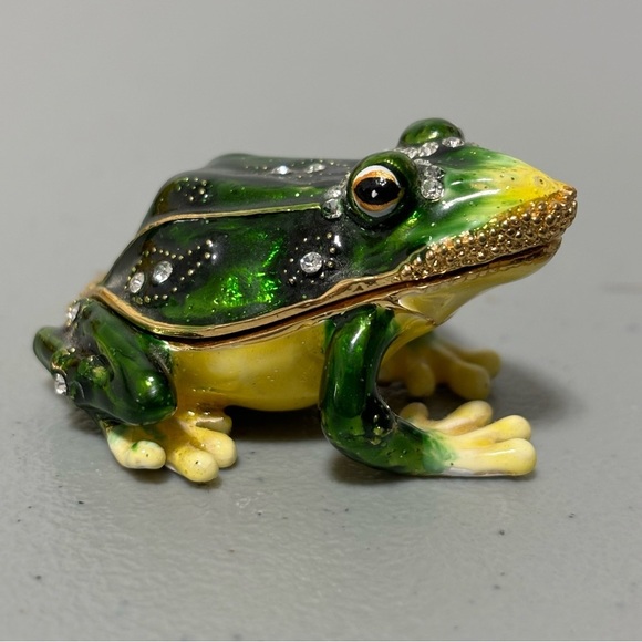 Other - Frog Trinket Decor Rhinestones Colorful Green Small